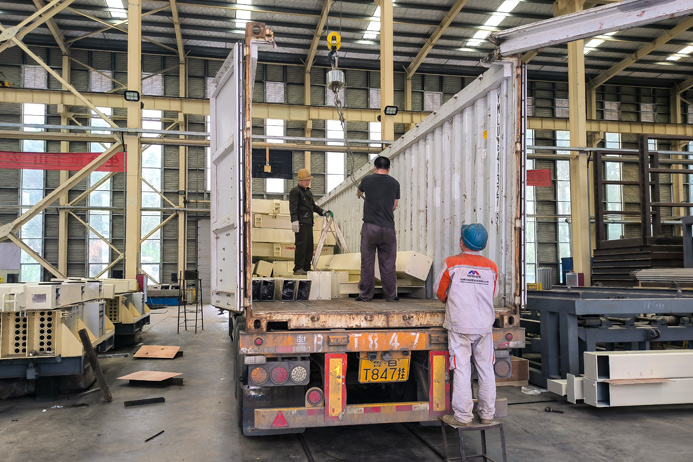 Loading precast concrete production line equipment